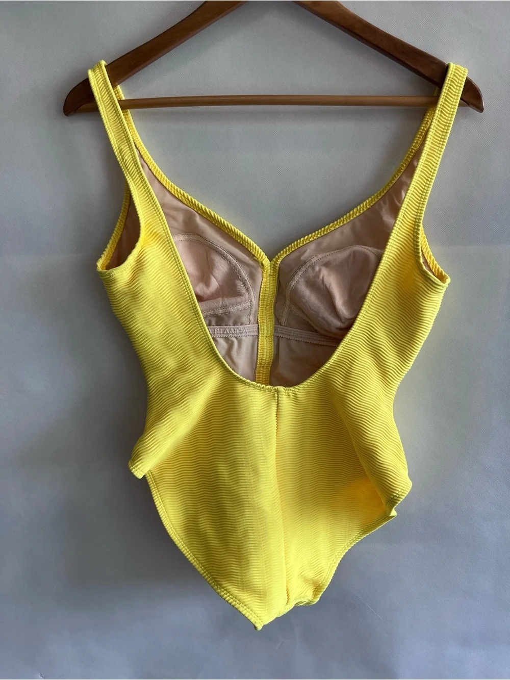 Vintage La Blanca Yellow Ribbed One Piece Swimsuit